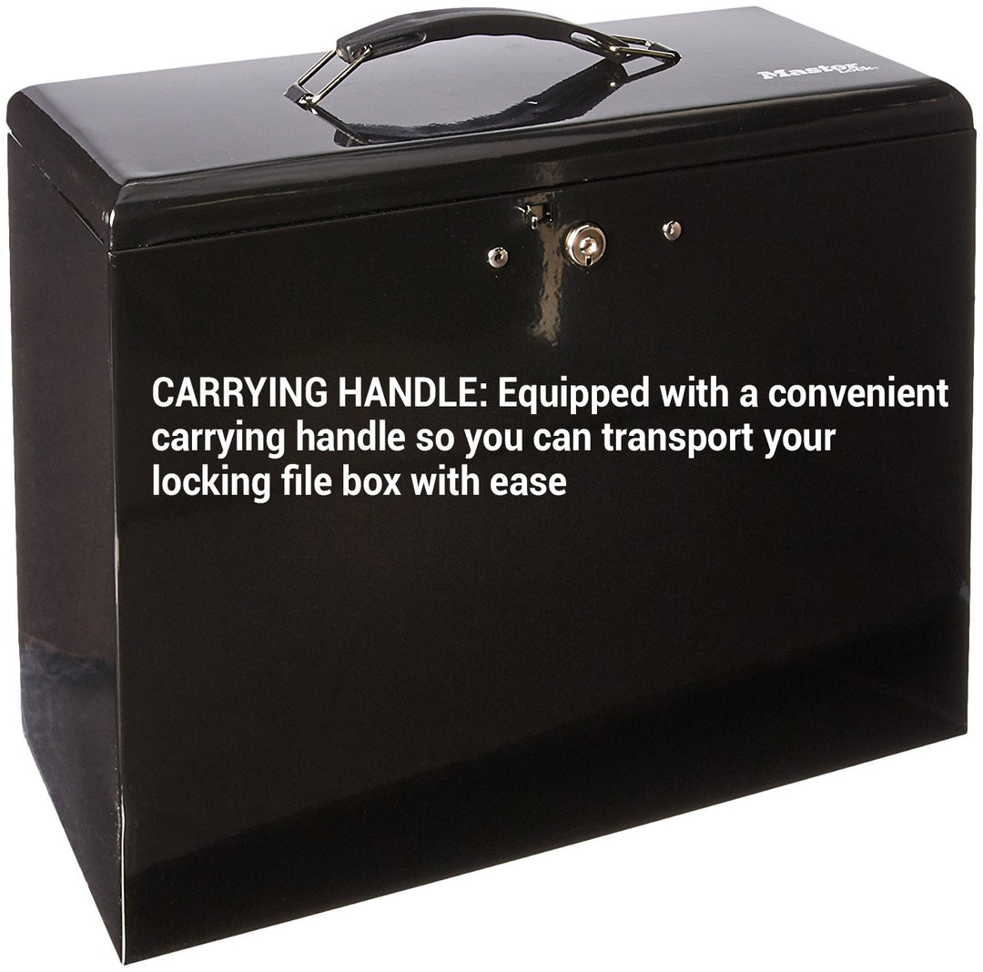 File Box with Lock, Large Locking for Documents, Steel Keys, 7148D