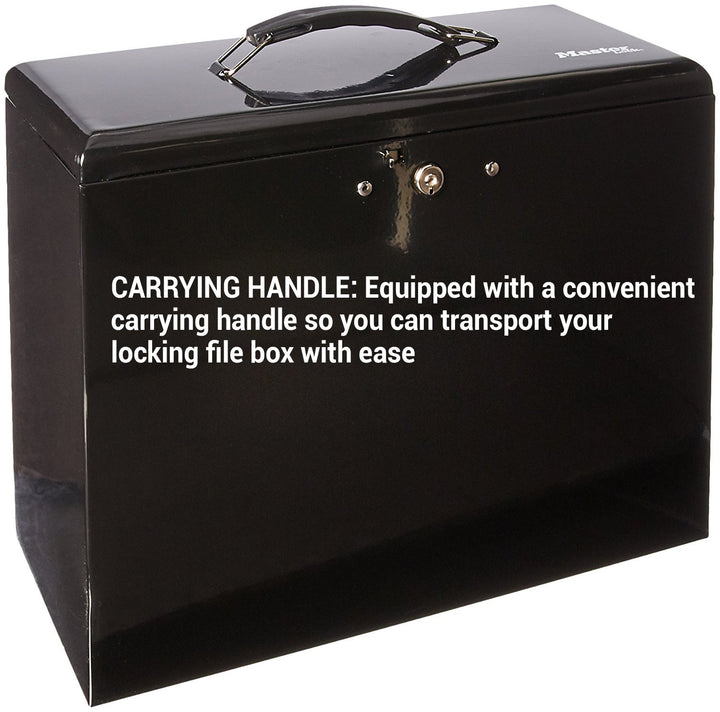 File Box with Lock, Large Locking for Documents, Steel Keys, 7148D
