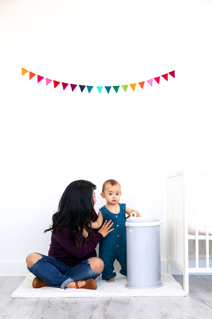 Steel Diaper Pail, Odor Locking, No Special Bag Required, Award-Winning, Registry Must-Have, Gray
