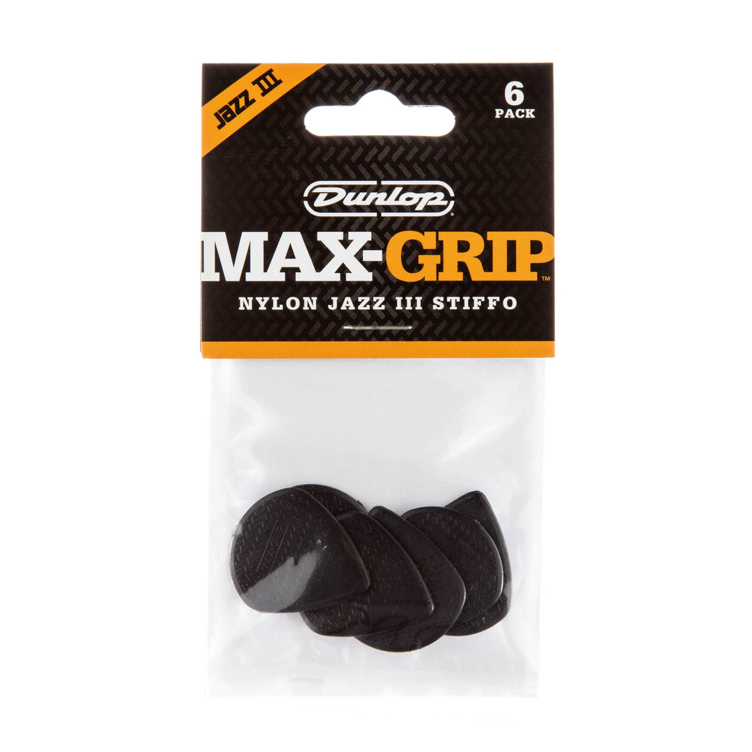 Dunlop 471P3S Max-Grip® Jazz III, Black Stiffo, 6/Player's Pack