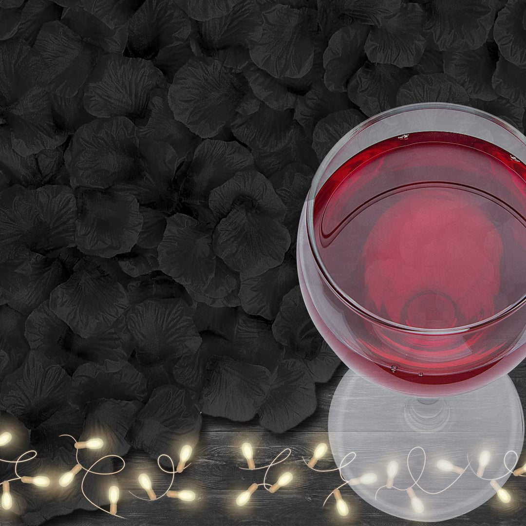 4500 Pack Black Rose Petals,Artificial Roses Flower Petals for Romantic Night,Valentine's Day and Weddings