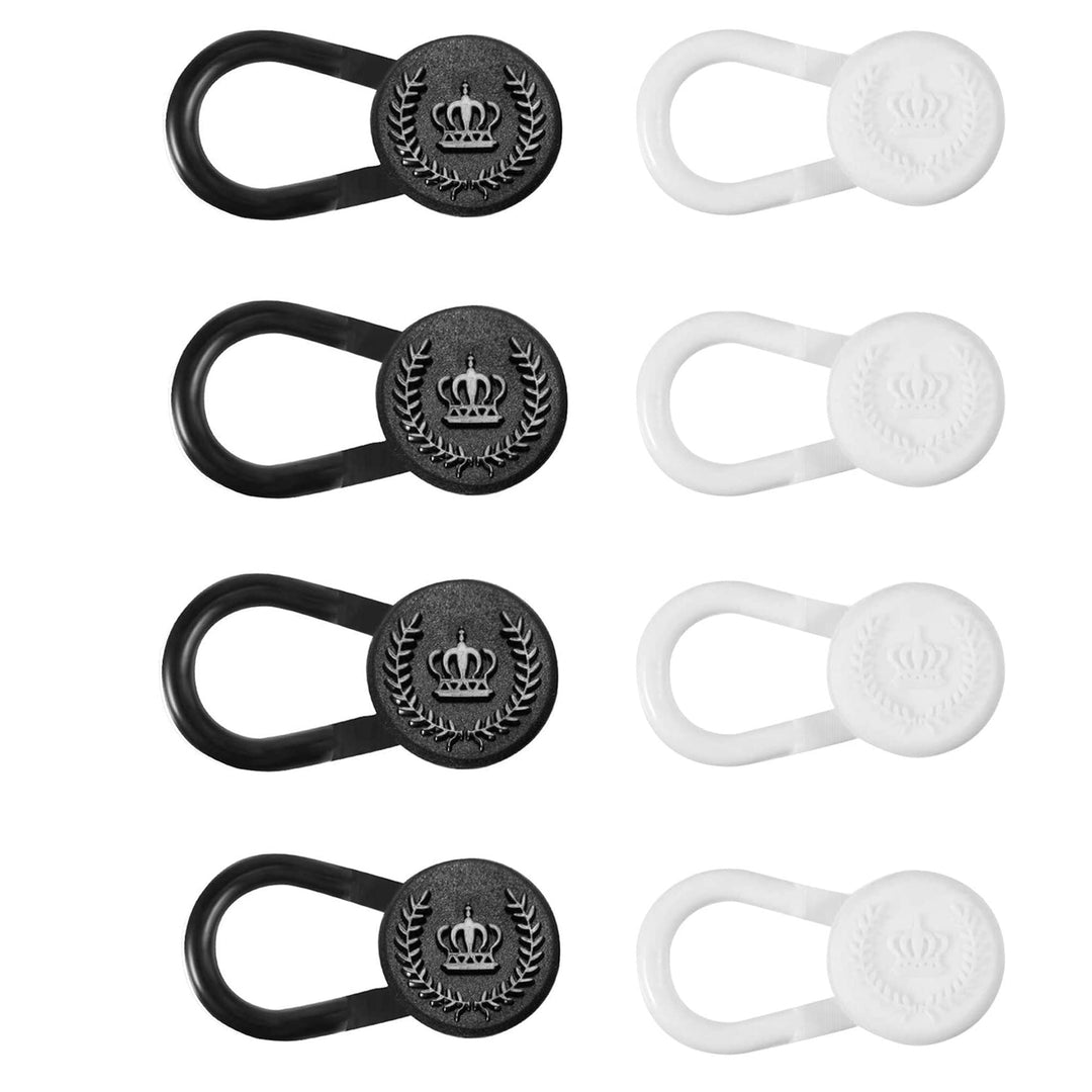 8 Pieces Collar Extenders, Plastic Button Extender Neck Extension for Shirt Dress Coat, White & Black