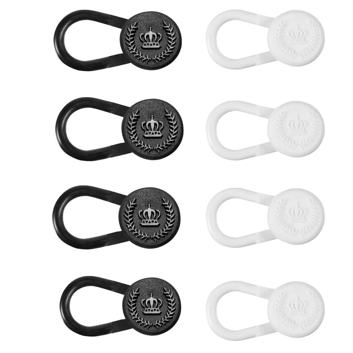 8 Pieces Collar Extenders, Plastic Button Extender Neck Extension for Shirt Dress Coat, White & Black