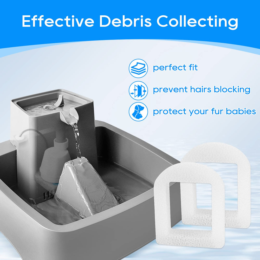Cat Water Fountain Filter Replacement, Pet Fountain Replacement Foam Filters Compatible with Petsafe Drinkwell Pet Fountain Filters for Drinkwell Stainless Steel 360 Water Fountain 12PCS
