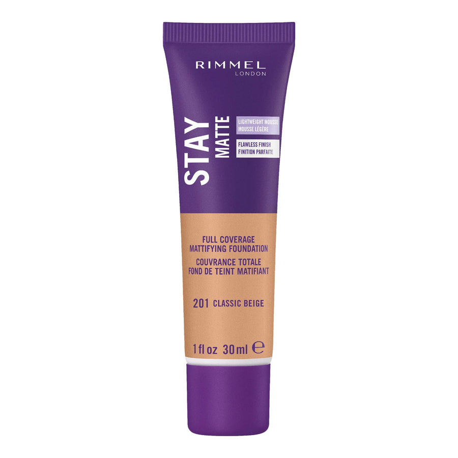 London Stay Matte Liquid Mousse - 201 Classic Beige - Foundation, Lightweight, Shine Control, Oil-Free, 1oz