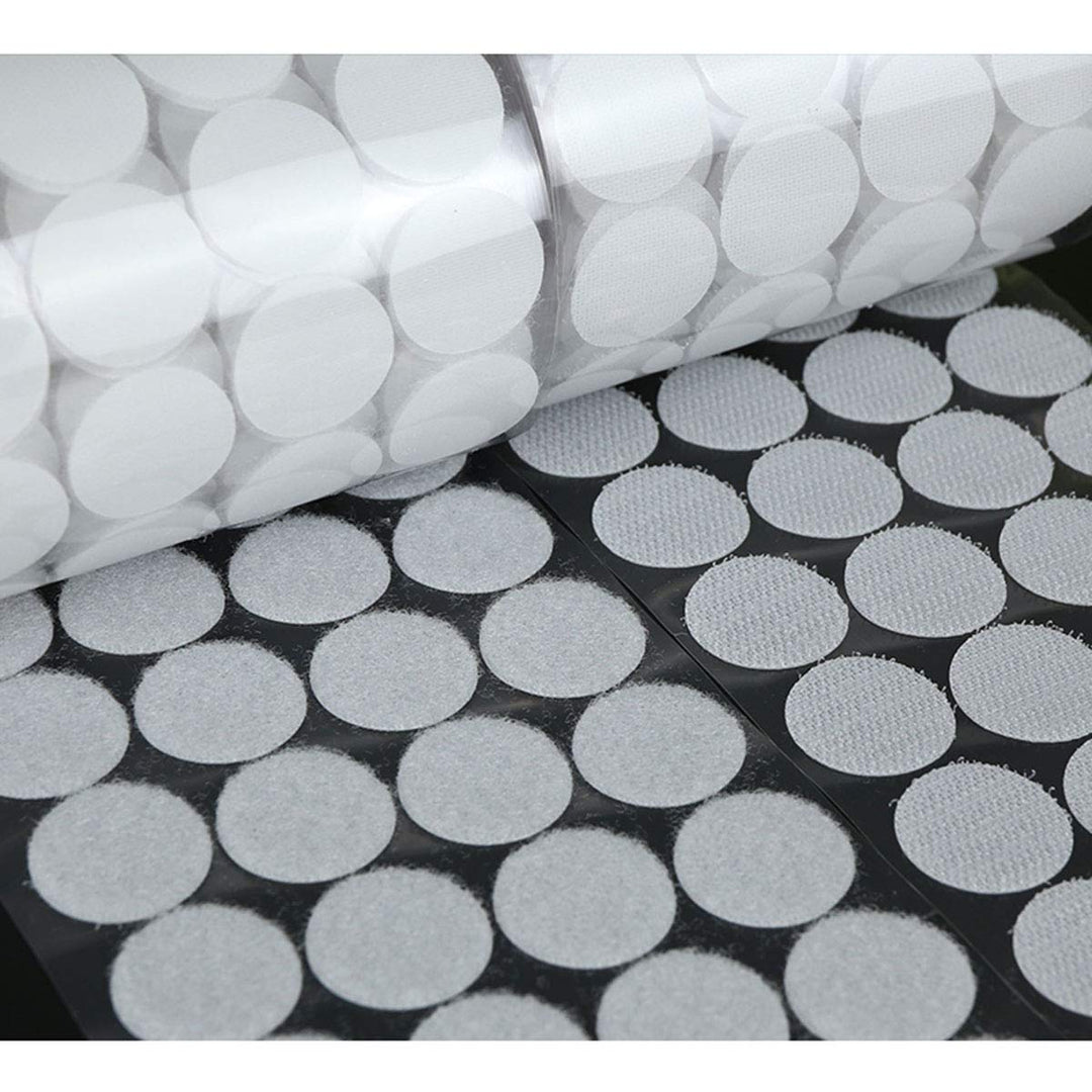 100 Pairs Hook and Loop 20mm Disc Velcros Adhesive Strong Glue Magic Sticker Round Coins Hook Loop, White