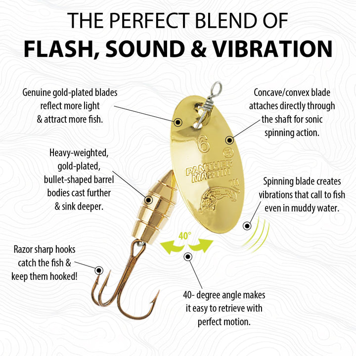 PMD_2_G Deluxe Barrel Body Spinners Fishing Lure - Gold - 2 (1/16 oz)