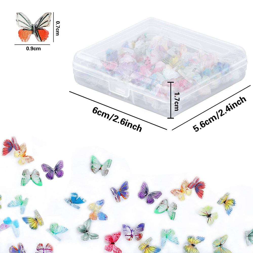 3D Acrylic Butterfly Nail Charms, 120 Pcs Summer Butterfly Nail Glitter Sets Spring Butterflies Nail Charms for Nail Art Decoration DIY Resin Manicure Crafts Design