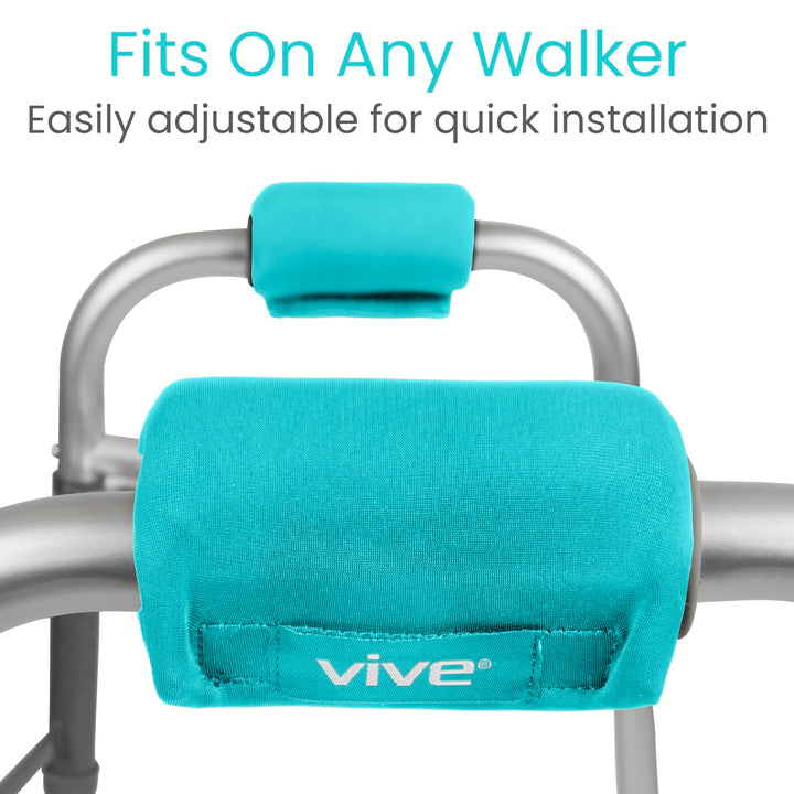 Walker Handle Cushions - Padded Hand Covers - Soft Padding Medical Accessories for Folding Rolling Wheelchair, Rollator Handle, Senior, Elderly Grippers - Foam Crutch Pads Grips - Mobility Aid (Teal)