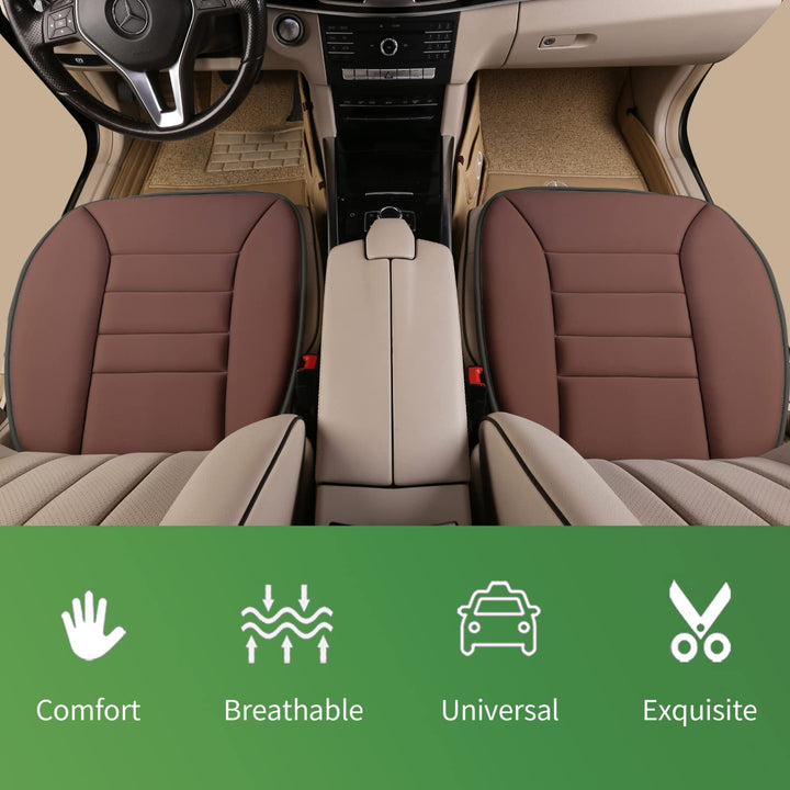 Premium Car Seat Cushion, Driver Seat Cushion with Comfort Memory Foam & Non-Slip Rubber Bottom, Car Seat Pad Works with 95% of Vehicles and Office Chair or Home (Brown)