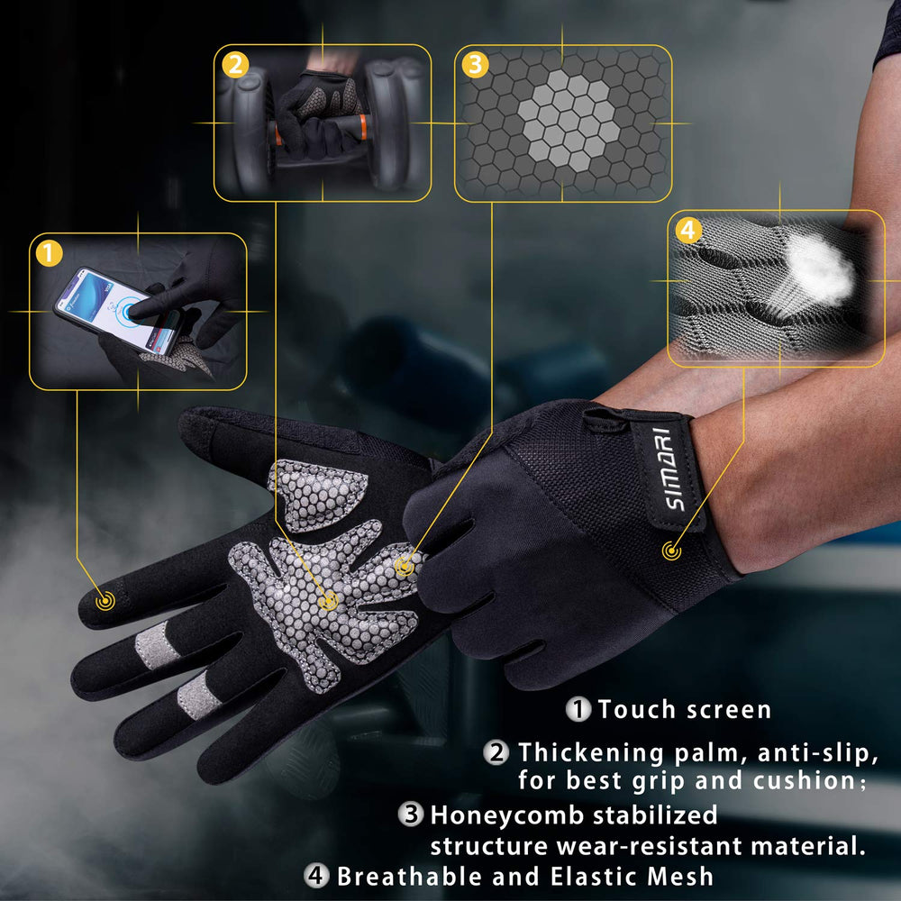 Weight Lifting Workout Gloves with Wrist Wraps Support for Men Women Breathable Full Palm Protection Gloves for Gym, Fitness, Lifting, Weightlifting, Exercise