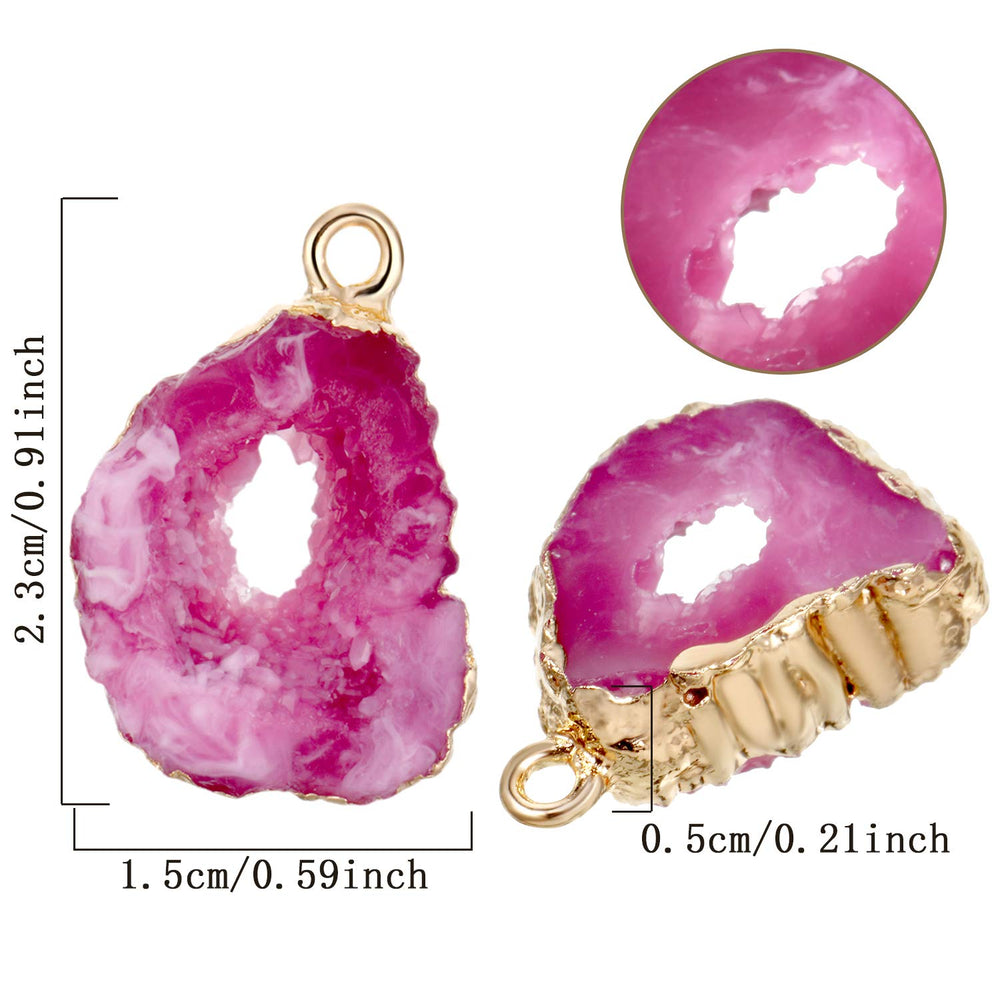 24 Pieces Resin Pendants Beads Charms Pendants Ore-Shaped Pendants Hollowed Beads Pendants Jewelry Findings for Girls Women DIY Necklace Jewelry Making