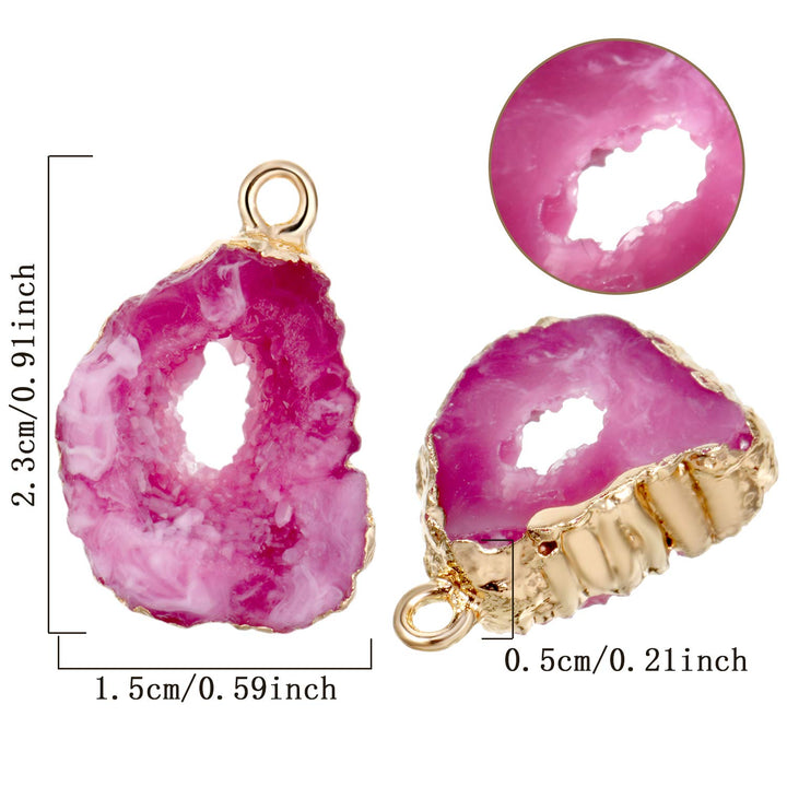 24 Pieces Resin Pendants Beads Charms Pendants Ore-Shaped Pendants Hollowed Beads Pendants Jewelry Findings for Girls Women DIY Necklace Jewelry Making