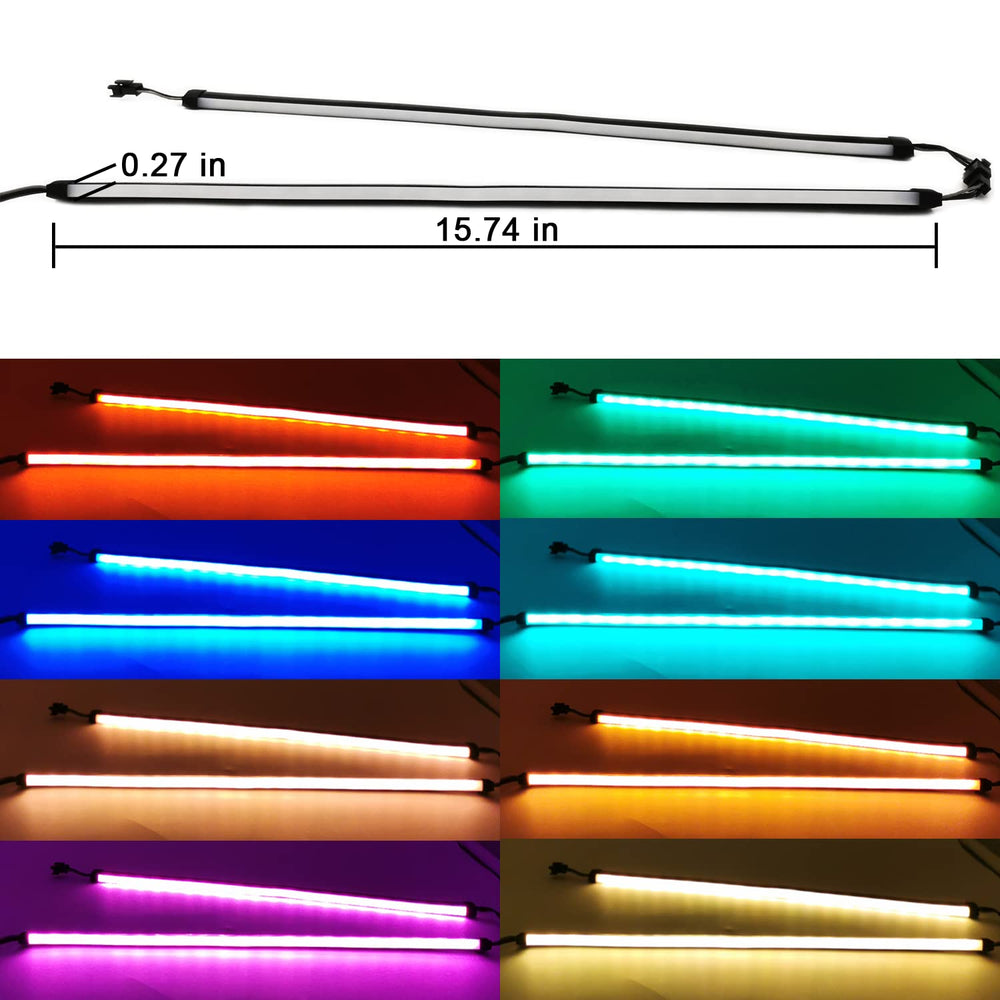 NEON RGB LED Strip for PC, 48 LEDs 2 x 15.7inch RGB Strips for for Motherboards 12V 4Pin RGB LED Header, Easy to Install with 12 pcs Strong Magnetic Brackets