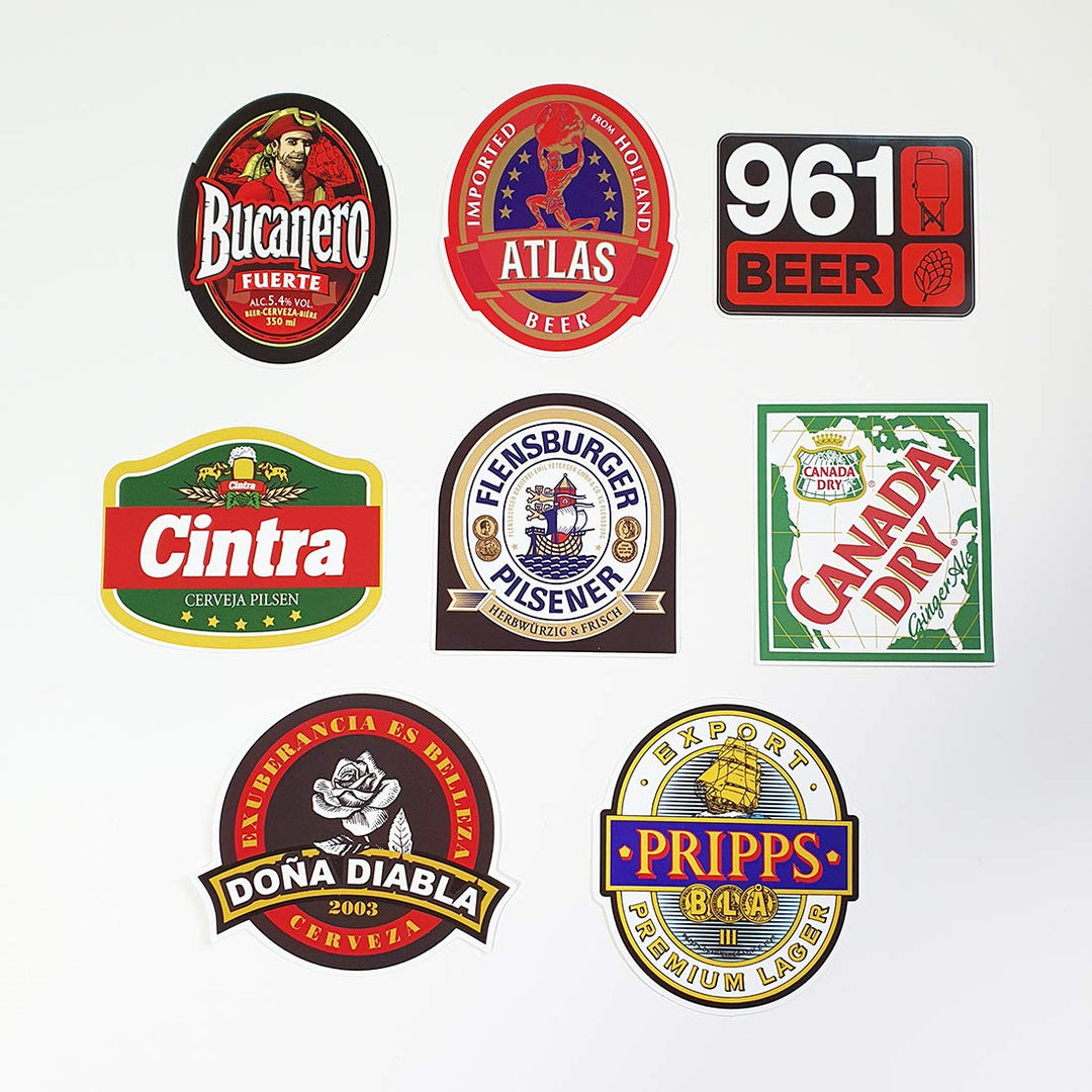 World Beer Stickers Pack 20 PCS for Decal Car Bumper Laptop Computer Water Bottle Luggage Vinyl Tool Box Skateboard Phone Stickers