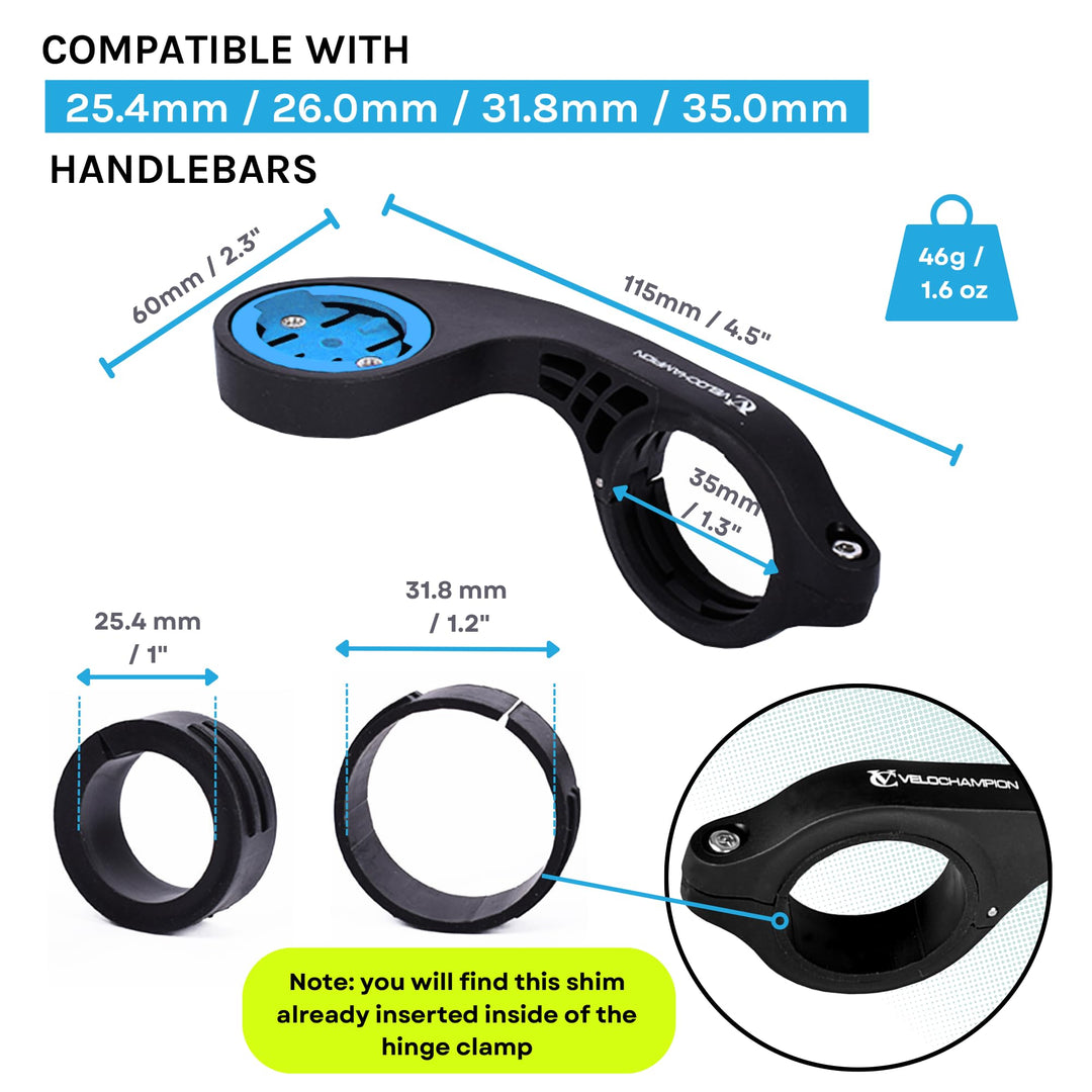 Out Front Handlebar Mount for Wahoo Elemnt & Elemnt Bolt, & Elemnt Roam - Designed for Wahoo Cycling Computers