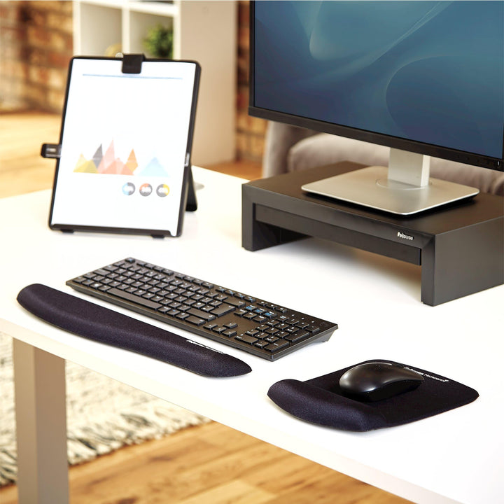 ® PlushTouch™ Mouse Pad With Wrist Rest, Black