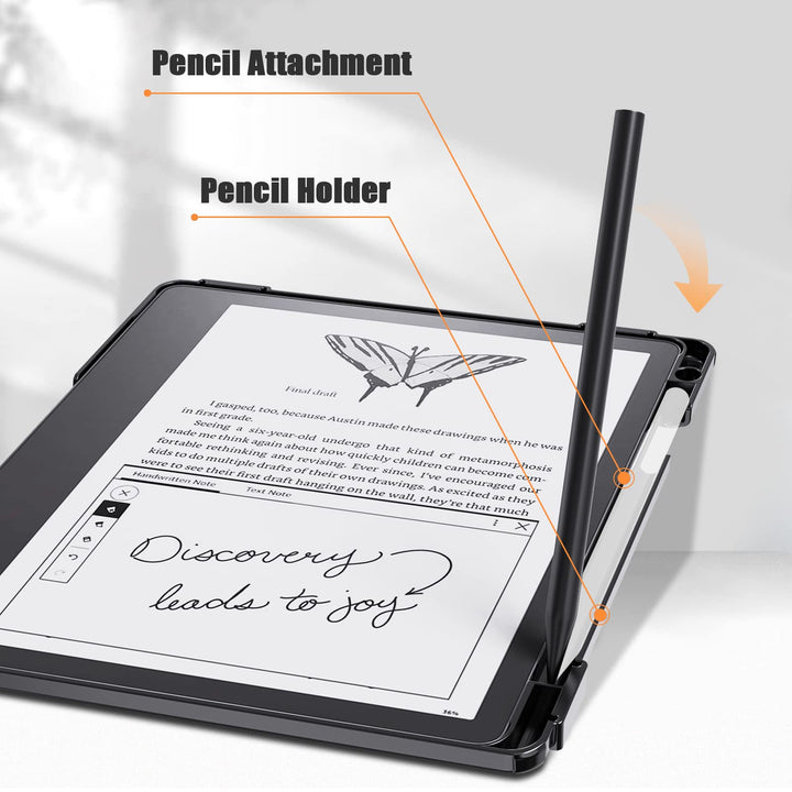 Case for Kindle Scribe, Vertical Multi-Viewing Adjustable 360 Degree Rotating Stand Cover for Kindle Scribe 10.2”, Auto Sleep/Wake with Pen Holder, 10.2 inch 2022 Released (Black)