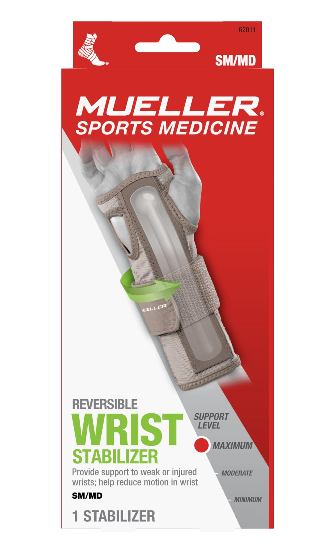 Sports Medicine Reversible Wrist Stabilizer with Splint, Wrist Pain Relief Support for Men and Women, Ideal for Carpal Tunnel, Tendinitis, Arthritis, Taupe, Small/Medium
