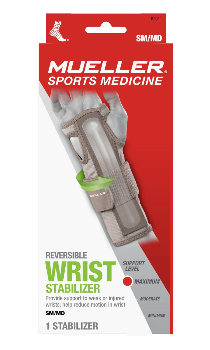 Sports Medicine Reversible Wrist Stabilizer with Splint, Wrist Pain Relief Support for Men and Women, Ideal for Carpal Tunnel, Tendinitis, Arthritis, Taupe, Small/Medium