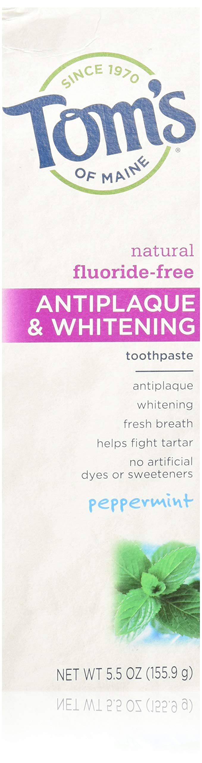 Toothpaste Antiplaque & Whitening Peppermint Tom's Of Maine 5.5 oz Paste