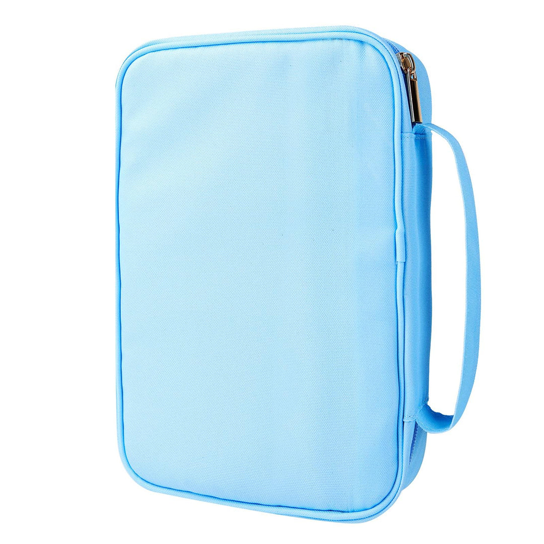 Floral Bible Cover Case with Scripture Carrying Book Case Church Bag with Protective with Handle, Zipper and Pockets for Standard Size Bible, Gift for Women Girl Kids 11“x8.5”x2.5