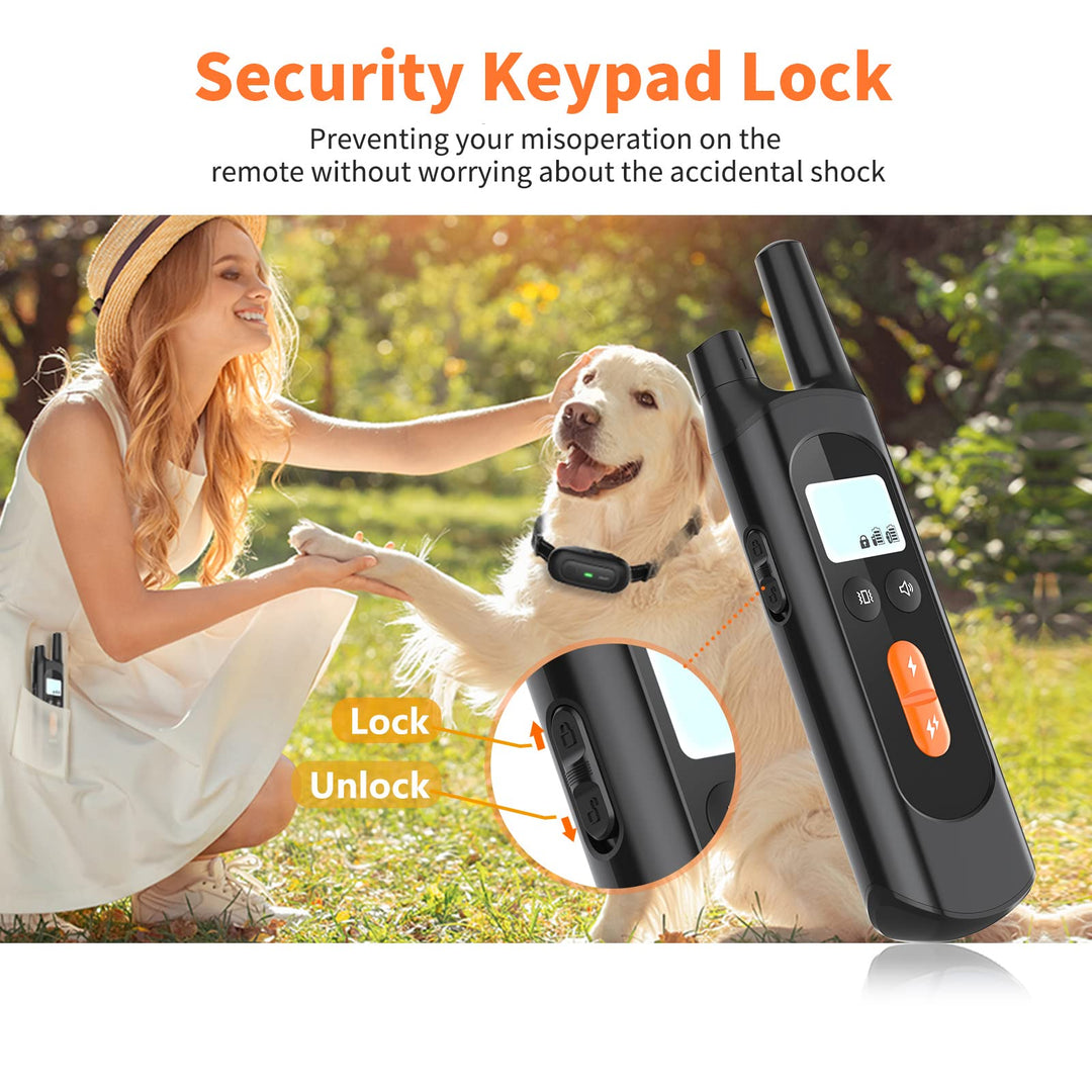 Dog Training Collar, Dog Shock Collar for Large Medium Small Dogs with Remote Range 2600Ft , Waterproof Rechargeable with Vibration, Beep, Shock Modes, 0 to 99 Adjustable Shock Levels
