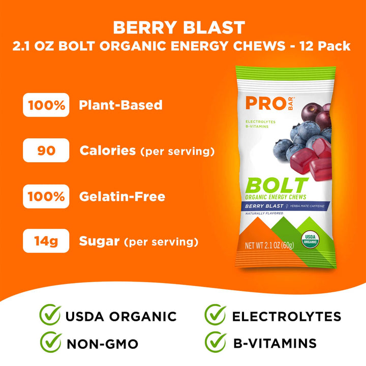 853152100537 Sleeve Bolt Organic Energy Chews - Berryblast With Caffeine