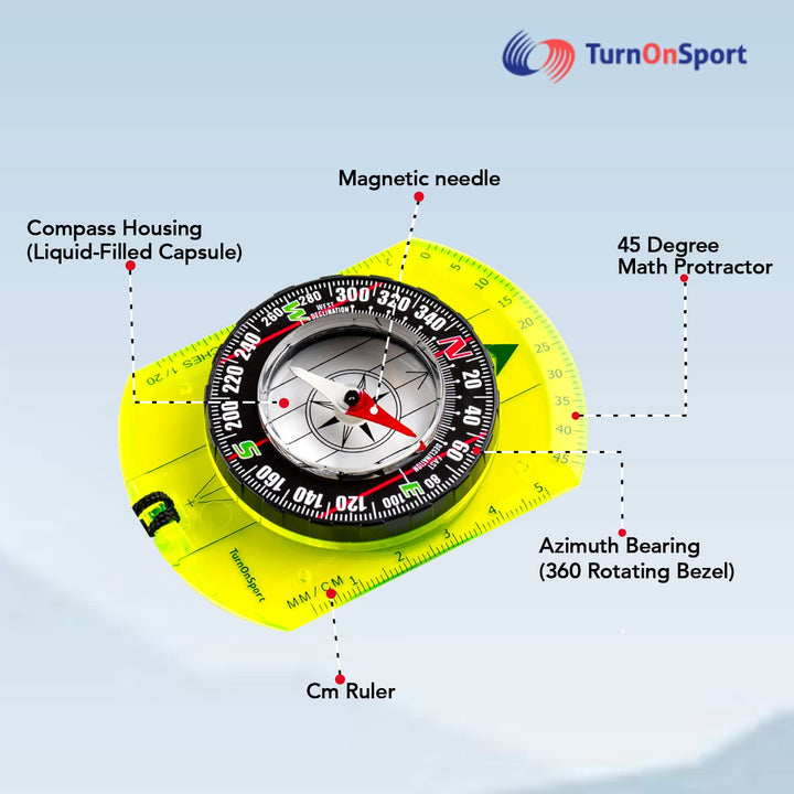 Orienteering Compass - Hiking Backpacking Compass - Advanced Scout Compass Camping and Navigation - Boy Scout Compass Kids - Childrens Compasses for Map Reading - Baseplate Compass Survival (Green)