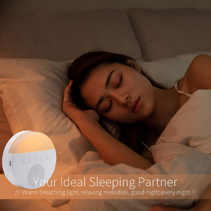 White Noise Machine with Adjustable Warm Night Light for Sleeping, 20 High Fidelity Sleep Machine Soundtracks, Timer and Memory Feature, Sound Machine for Baby, Adults, Home and Office
