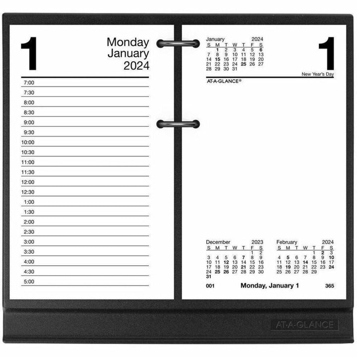 Loose-leaf Desk Calendar Base for 3.5 x 6 Inch Page Size, Black (E17-00)