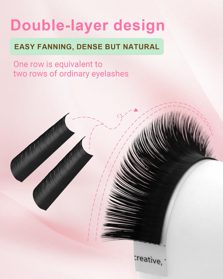 Easy Fan Eyelash Extensions Volume Lash 0.07 D curl 8-15mm Mix Tray Rapid Blooming Faux Mink Cluster For Beginners Soft Professional Lash Supplies