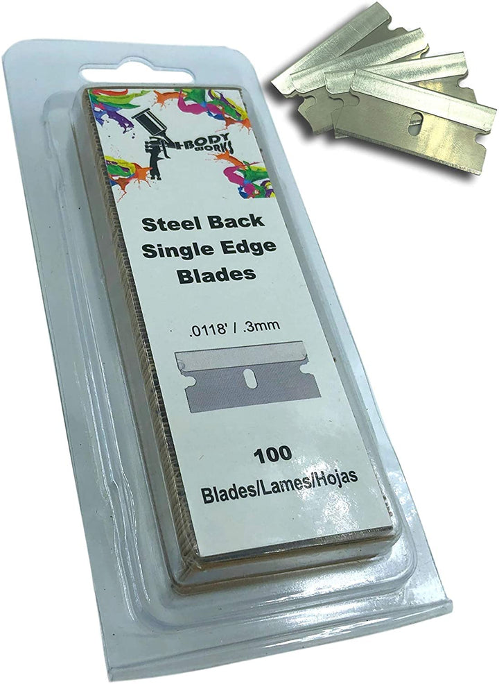- Single Edge Razor Blade - Heavy Duty with Cardboard Safety Cover Each Blade - 100 Blades per Box