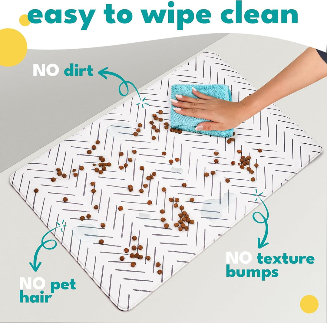 NALALAS Large Dog Mat for Food and Water, Cat Feeding Mat | Large Waterproof Dog Bowl Mat | Non-Slip Pet Food Mat for Floors | Dog Food Mats for Floors, Pet Mats for Food and Water | Easy to Clean