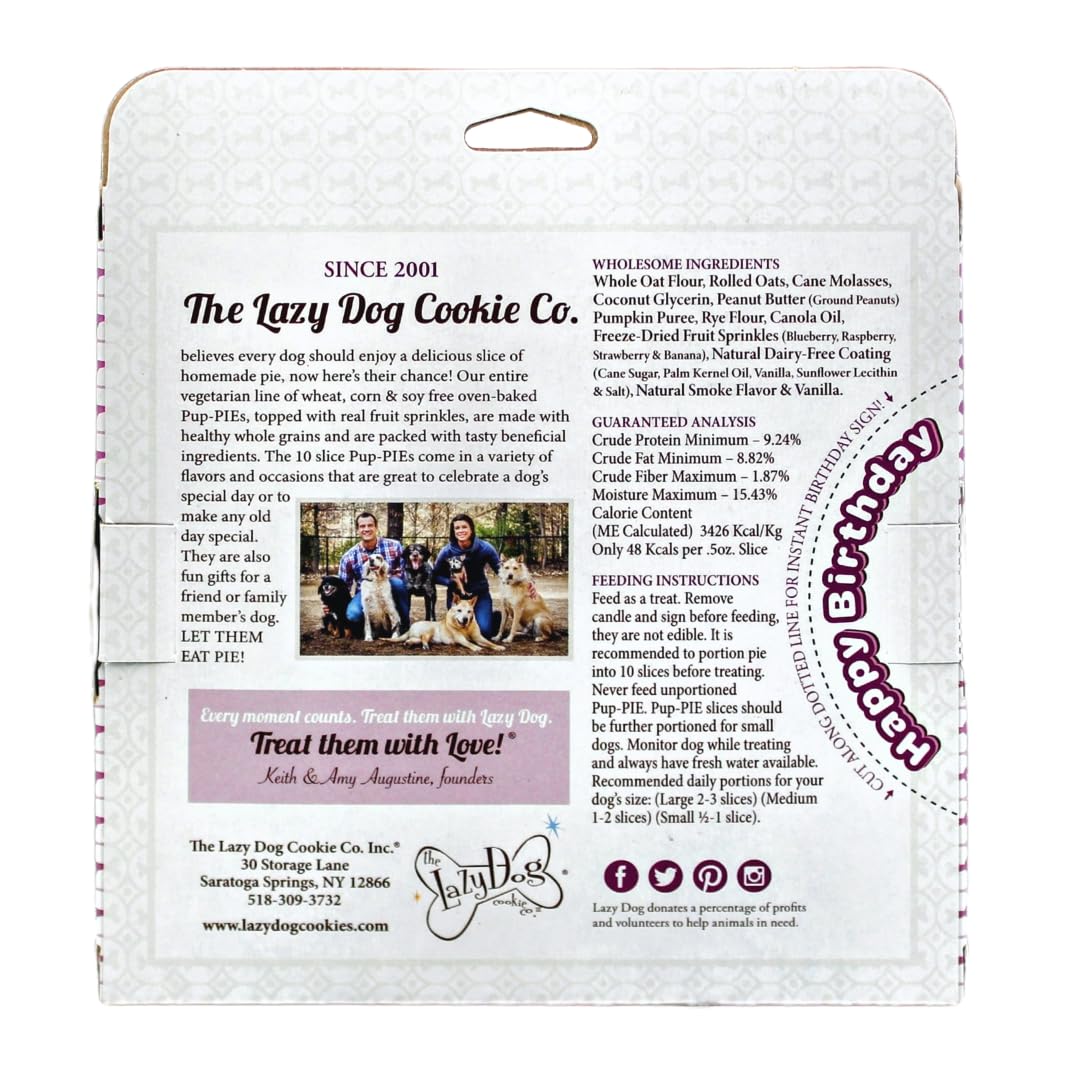 The Lazy Dog Pup-Pie - Original Pup-Pie - Happy Birthday Dog Treat for a Special Dog, 5 oz.
