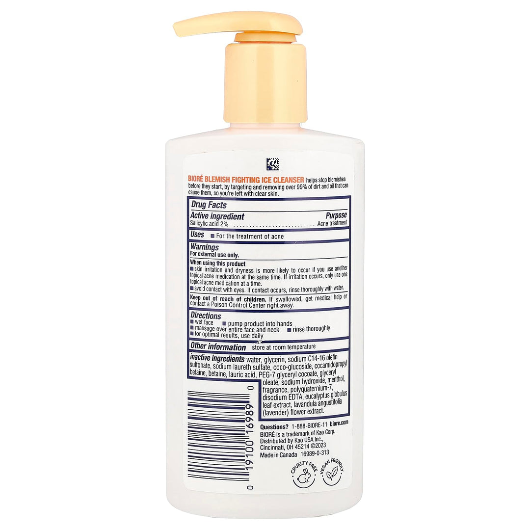 Blemish Fighting Ice Cleanser, Salicylic Acid, Clears and Helps Prevent Acne Breakouts, Cools & Refreshes Skin, Oil Free, 6.77 Ounce