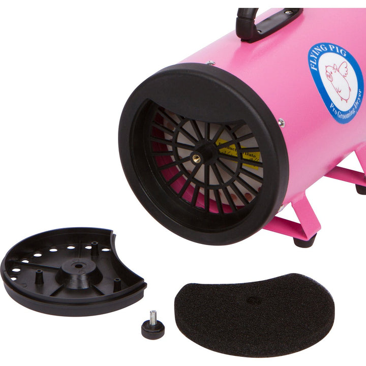 Flying Pig High Velocity Dog Pet Grooming Dryer w/Heater (Model: Flying One, Pink)