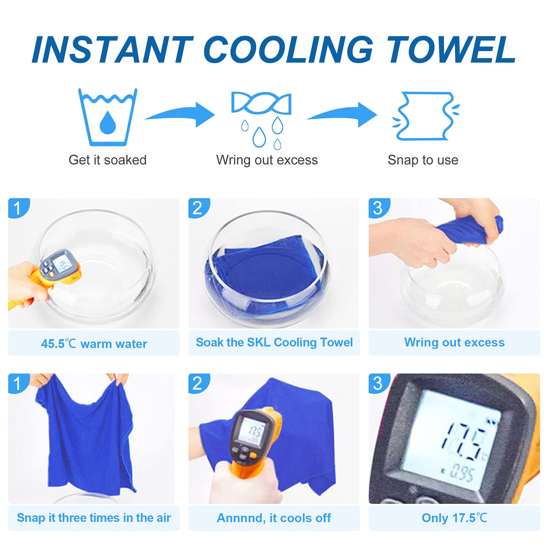 4 Packs Cooling Towels, Sweat Towel for Hot Weather Cold Breathable Soft Lightweight Chilly Face & Neck Rags for Sport, Gym, Beach, Camping, Hiking, Workout, Travel
