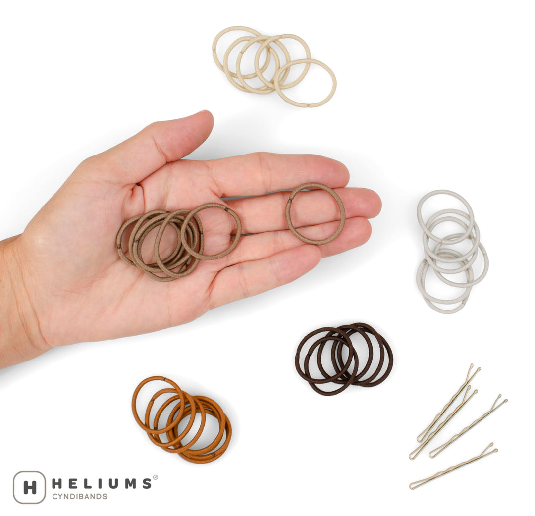 Small Hair Ties - Dark Brown - 1 Inch Hair Bands, 2mm Hair Elastics For Thin Hair and Kids - No Damage Ponytail Holders in Neutral Colors - 48 Count