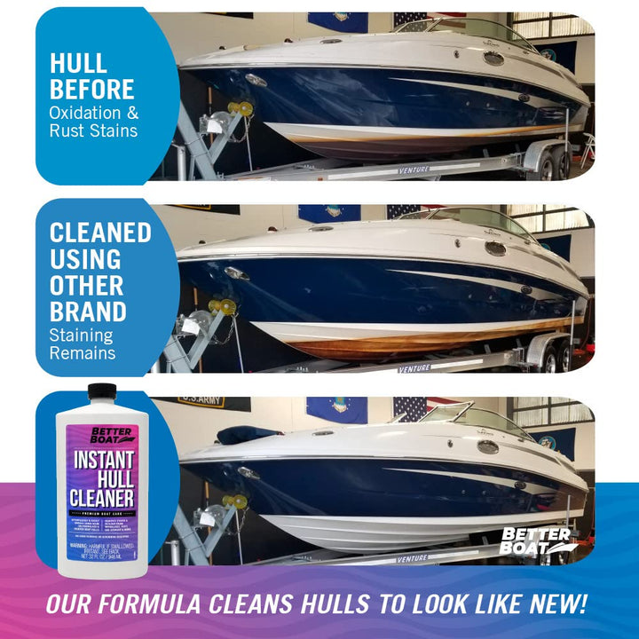 Fiberglass Boat Hull Cleaner for Boats & Boat Cleaner Cleaning Supplies Marine Metal Stain Remover and Restorer Boat Soap Wash Pro Products Clean Deck Pontoon & Sailboat & Boat Deck Cleaner