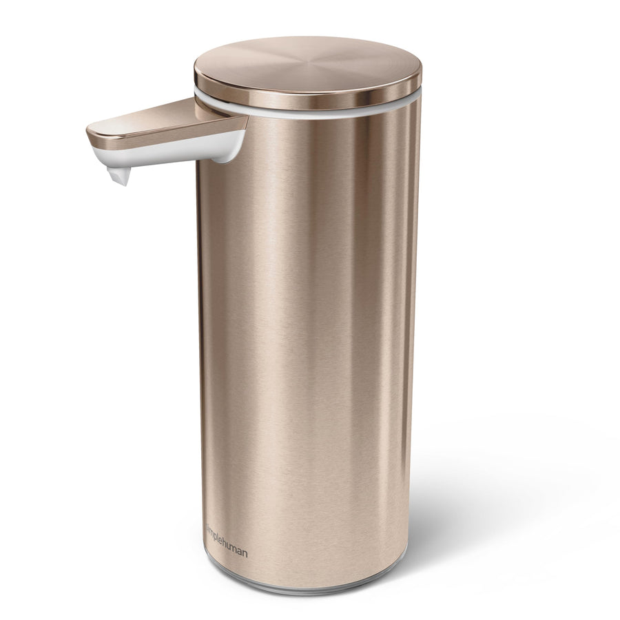 9 oz. Touch-Free Rechargeable Sensor Liquid Soap Pump Dispenser, Rose Gold Stainless Steel