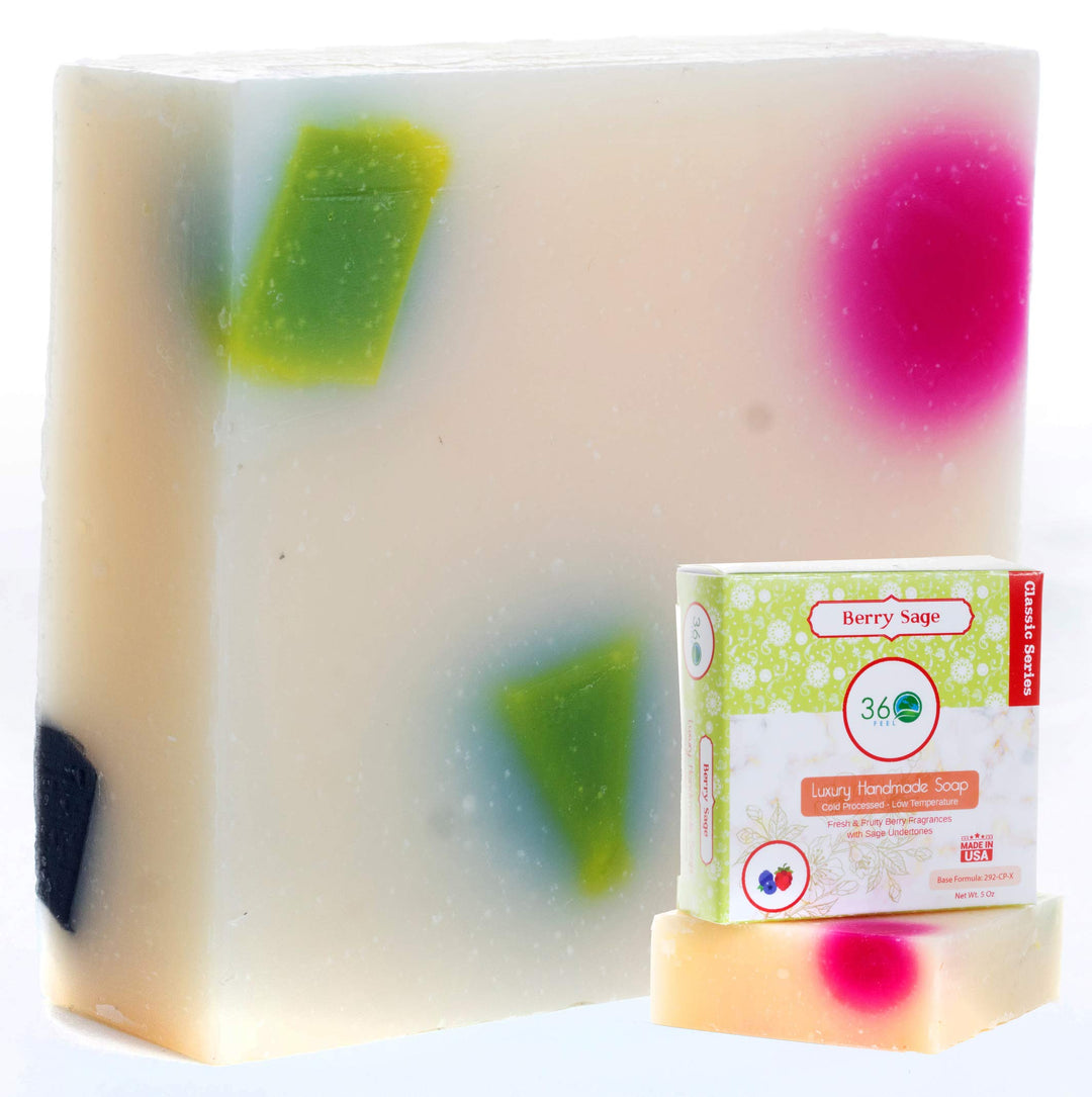 Berry Sage Soap -5oz Castile Handmade Soap bar-Fresh Fruity, Berry with Sage undertones- Pure Essential Oil Natural Soaps- Great as Anniversary Wedding Gifts- Gift ready