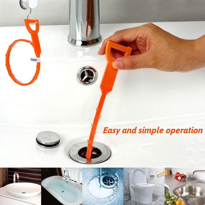 4 Pack 19.6 Inch Drain Snake Hair Drain Clog Remover Cleanina Tool (4 Pack 19.6 Inch)