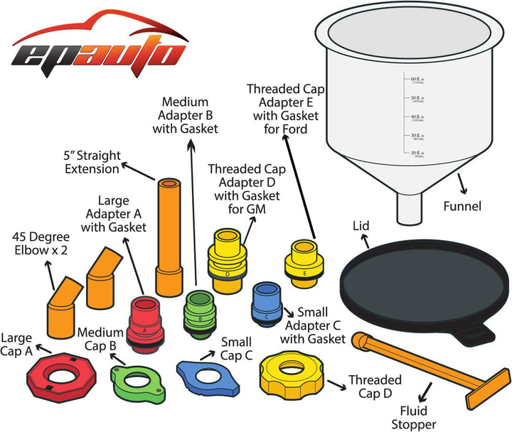 Spill Proof Radiator Coolant Filling Funnel Kit