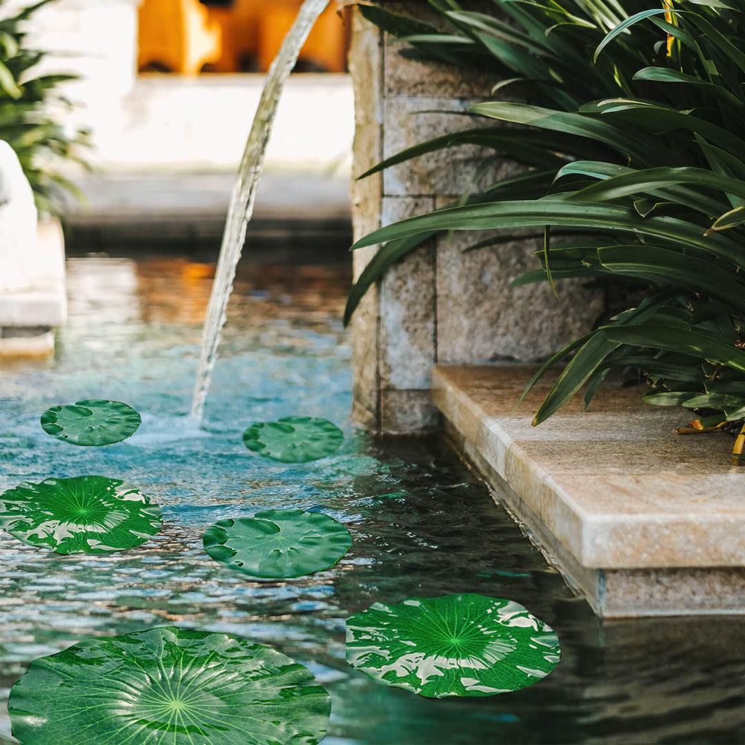 12Pcs Lily Pads for Ponds, Artificial Floating Foam Lotus Leaves, Lily Pads Foliage Pond Decor for Koi Fish Pool Patio Aquarium