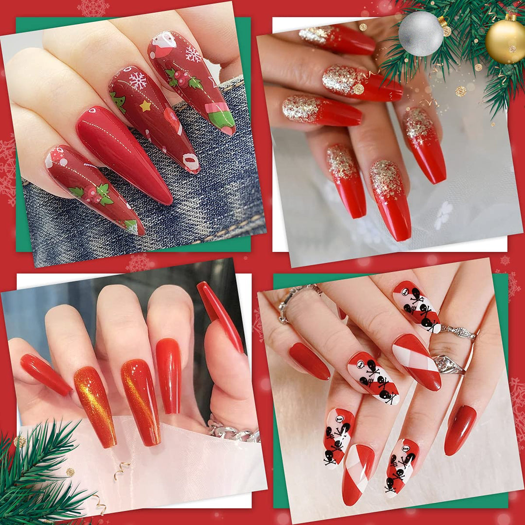 60ml Red Poly Extension Gel, Red Poly Nail Gel Builder for Nail Art Decoration, Poly Red Gel Extension Nail Thickening Red Poly Nail Gel Easy to DIY Use at Home Need UV Lamp
