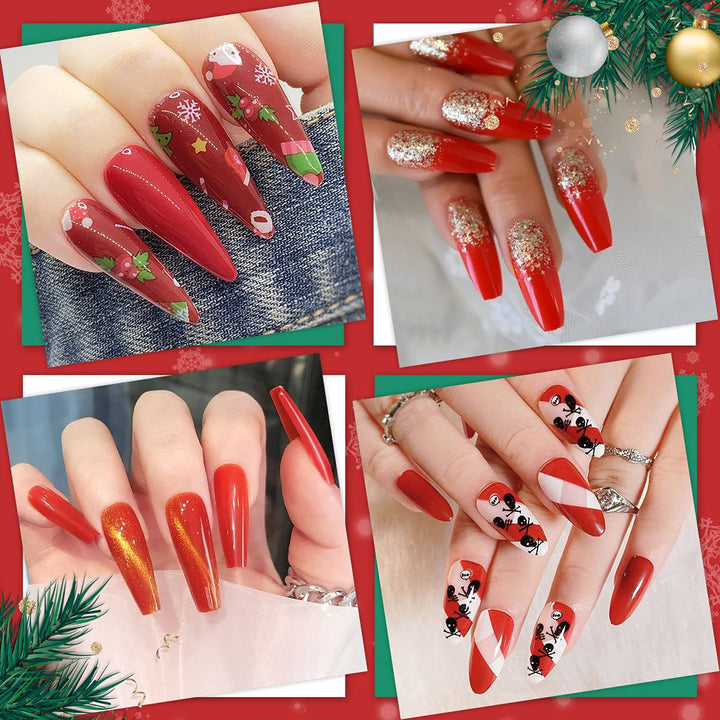 60ml Red Poly Extension Gel, Red Poly Nail Gel Builder for Nail Art Decoration, Poly Red Gel Extension Nail Thickening Red Poly Nail Gel Easy to DIY Use at Home Need UV Lamp