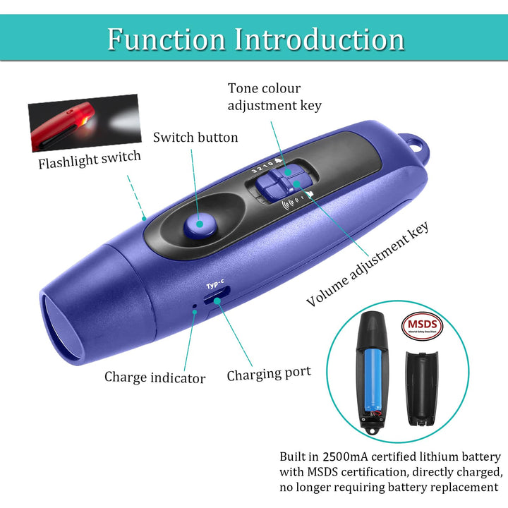 Electronic Whistle Rechargeable for Referees Coaches Teachers Electric Whistle Handheld Blowless Whistles with Lanyard for Outdoor Games Sports Emergency Pet 4 Tones High Volume USB Charging (Black)