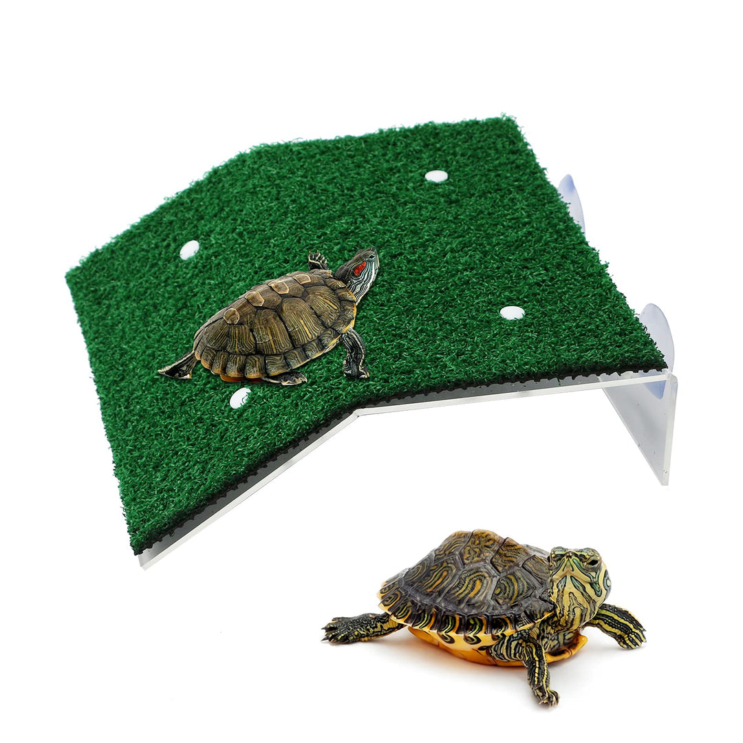 Turtle Basking Resting Platform, Floating Turtle Dock Fish Tank Aquarium Tortoise Terrace Platform with 2Pcs Suction Cups for Aquarium Large Tortoise Resting