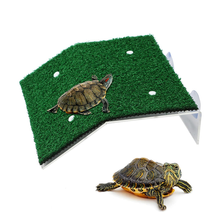 Turtle Basking Resting Platform, Floating Turtle Dock Fish Tank Aquarium Tortoise Terrace Platform with 2Pcs Suction Cups for Aquarium Large Tortoise Resting